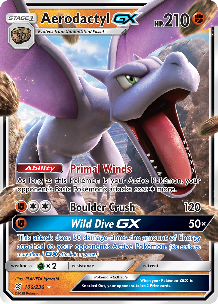 Aerodactyl GX (106/236) [Sun & Moon: Unified Minds] - Comfy Hobbies