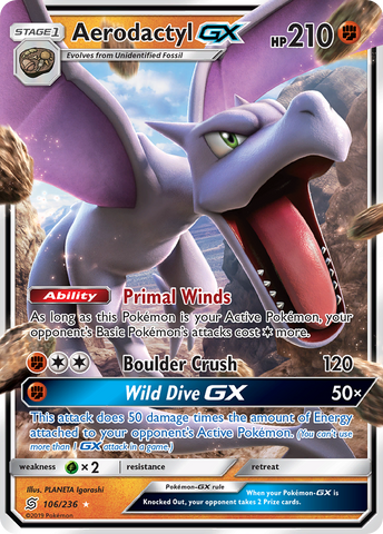 Aerodactyl GX (106/236) [Sun & Moon: Unified Minds] - Comfy Hobbies