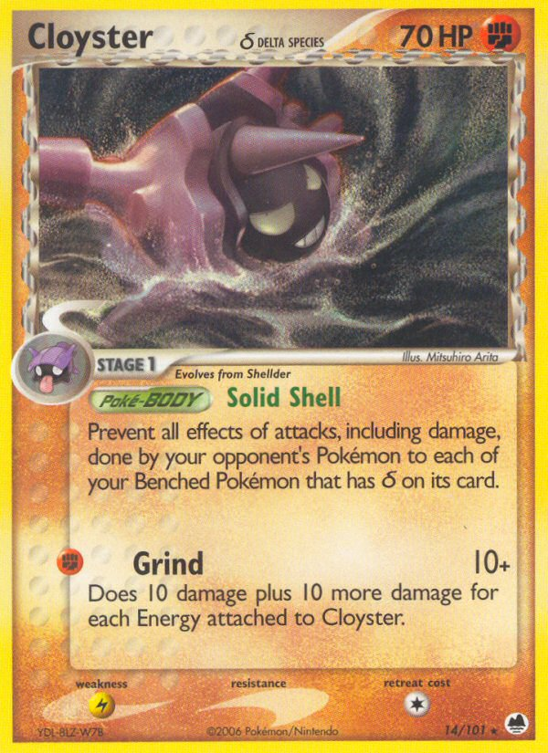 Cloyster (14/101) (Delta Species) [EX: Dragon Frontiers] - Comfy Hobbies