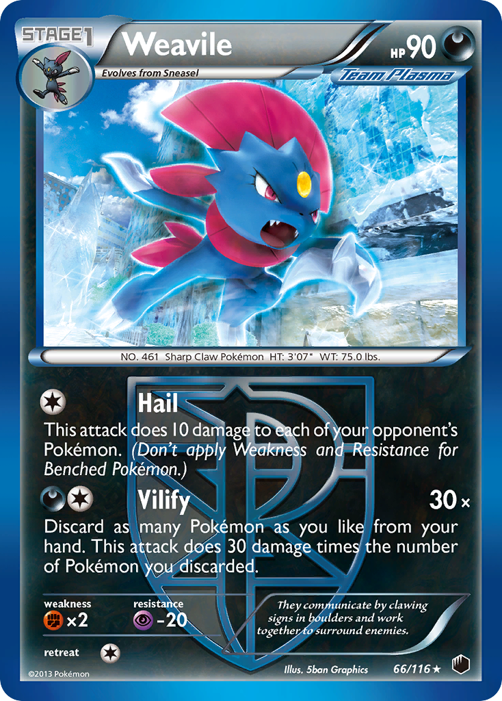 Weavile (66/116) [Black & White: Plasma Freeze] - Comfy Hobbies