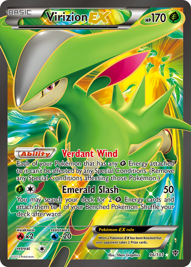 Virizion EX (96/101) [Black & White: Plasma Blast] - Comfy Hobbies
