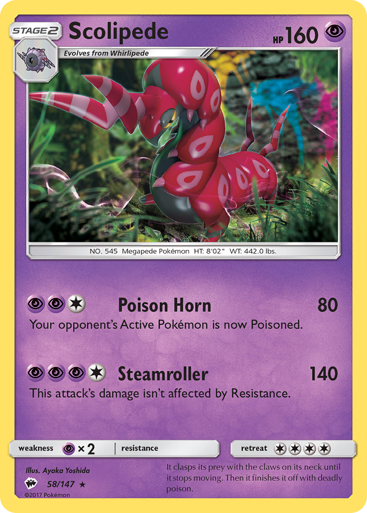 Scolipede (58/147) [Sun & Moon: Burning Shadows] - Comfy Hobbies