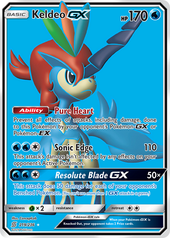 Keldeo GX (219/236) [Sun & Moon: Unified Minds] - Comfy Hobbies