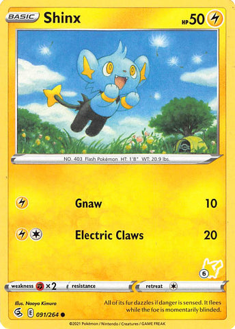 Shinx (091/264) (Pikachu Stamp #6) [Battle Academy 2022] - Comfy Hobbies