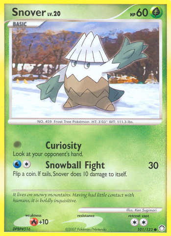Snover (101/123) [Diamond & Pearl: Mysterious Treasures] - Comfy Hobbies