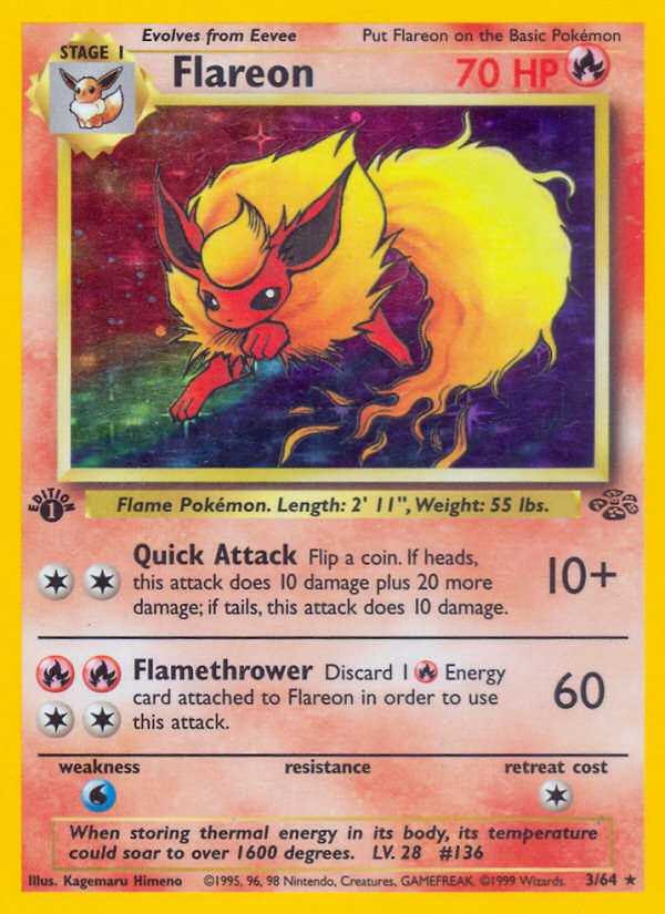 Flareon (3/64) [Jungle 1st Edition] - Comfy Hobbies
