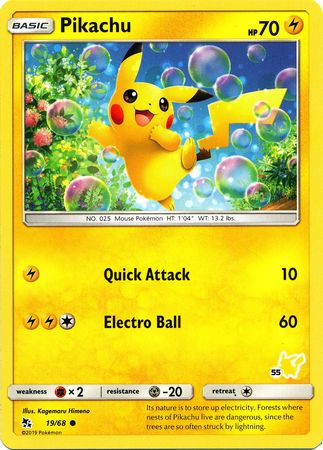 Pikachu (19/68) (Pikachu Stamp #55) [Battle Academy 2020] - Comfy Hobbies
