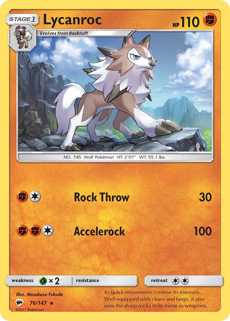 Lycanroc (76/147) [Sun & Moon: Burning Shadows] - Comfy Hobbies