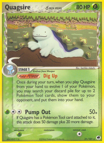 Quagsire (21/101) (Delta Species) [EX: Dragon Frontiers] - Comfy Hobbies