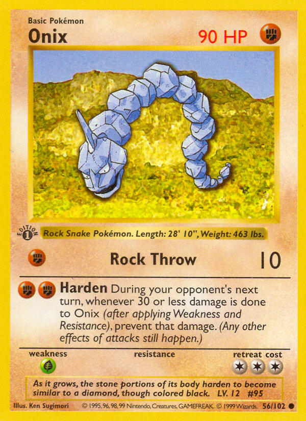 Onix (56/102) (Shadowless) [Base Set 1st Edition] - Comfy Hobbies