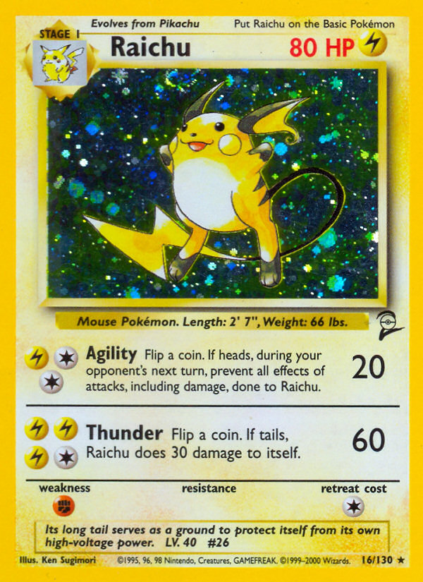 Raichu (16/130) [Base Set 2] - Comfy Hobbies