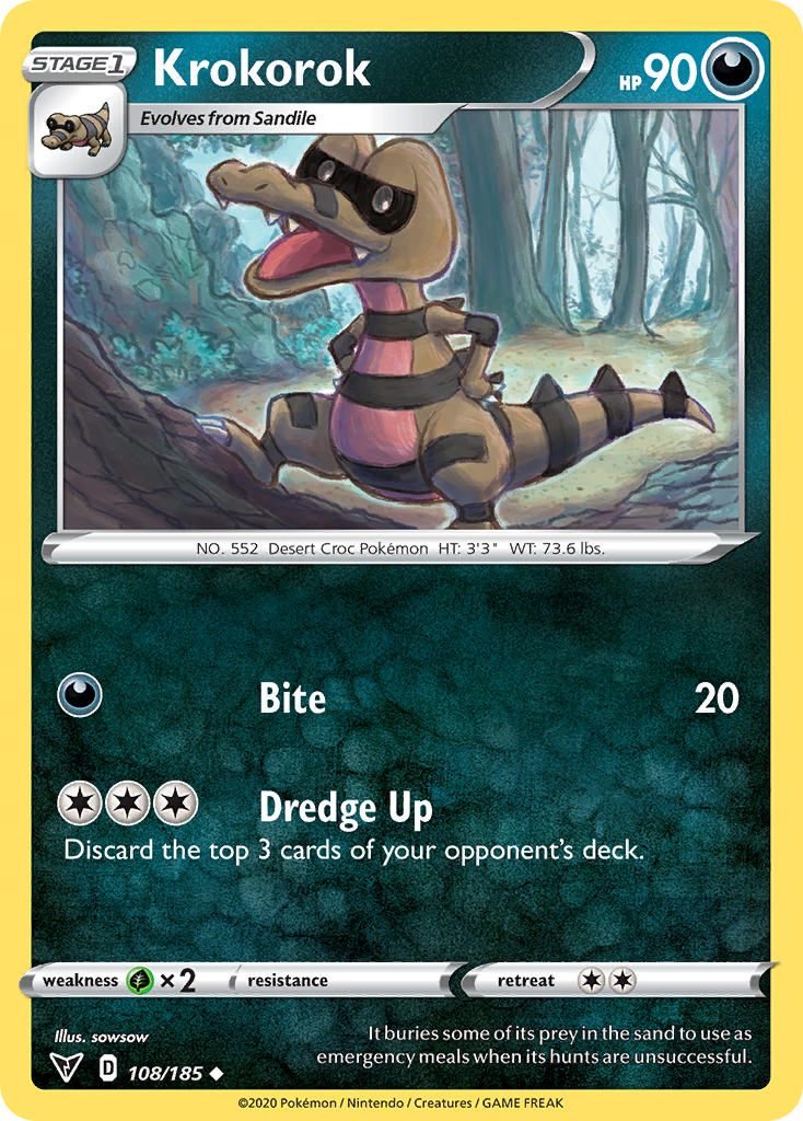 Krokorok (108/185) [Sword & Shield: Vivid Voltage] - Comfy Hobbies