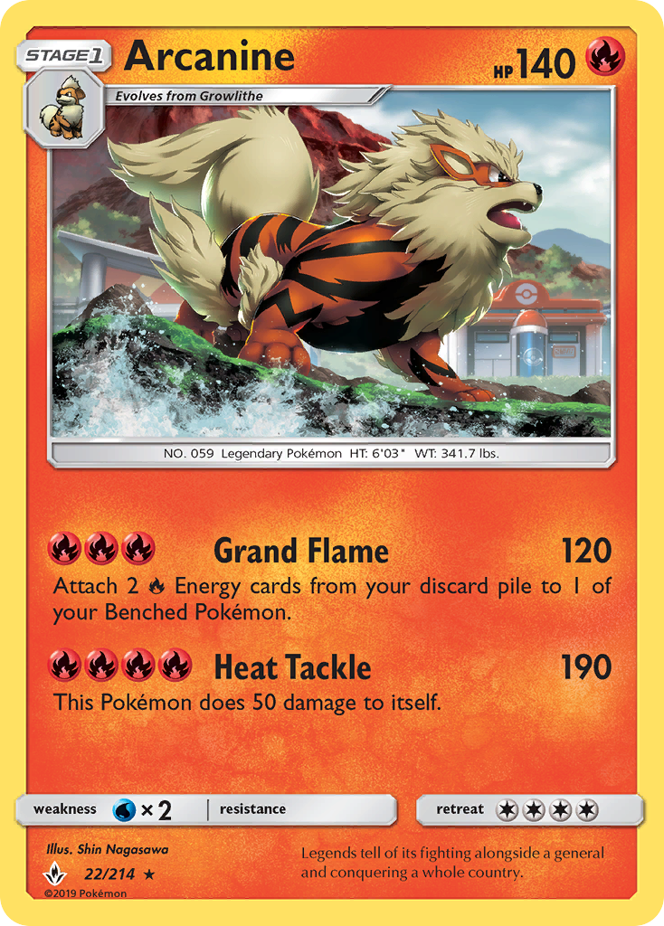 Arcanine (22/214) [Sun & Moon: Unbroken Bonds] - Comfy Hobbies