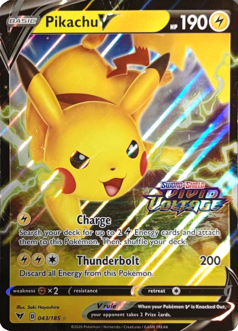 Pikachu V (043/185) (Vivid Voltage Stamp) [Sword & Shield: Vivid Voltage] - Comfy Hobbies