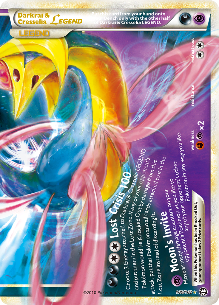 Darkrai & Cresselia LEGEND (100/102) [HeartGold & SoulSilver: Triumphant] - Comfy Hobbies
