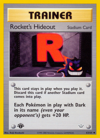 Rocket's Hideout (63/64) [Neo Revelation 1st Edition] - Comfy Hobbies