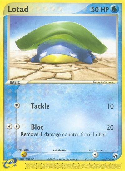 Lotad (67/100) [EX: Sandstorm] - Comfy Hobbies