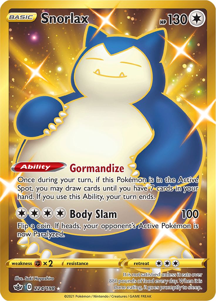 Snorlax (224/198) [Sword & Shield: Chilling Reign] - Comfy Hobbies