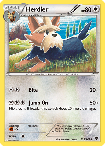 Herdier (109/146) [XY: Base Set] - Comfy Hobbies