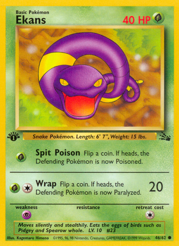 Ekans (46/62) [Fossil 1st Edition] - Comfy Hobbies