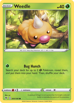 Weedle (001/185) [Sword & Shield: Vivid Voltage] - Comfy Hobbies