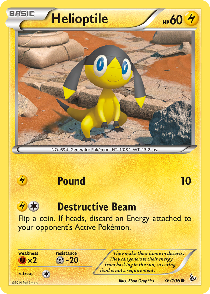 Helioptile (36/106) [XY: Flashfire] - Comfy Hobbies