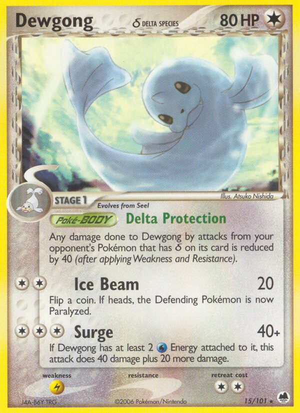 Dewgong (15/101) (Delta Species) [EX: Dragon Frontiers] - Comfy Hobbies