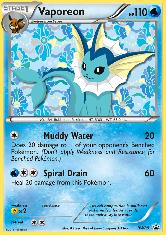 Vaporeon (BW89) [Black & White: Black Star Promos] - Comfy Hobbies