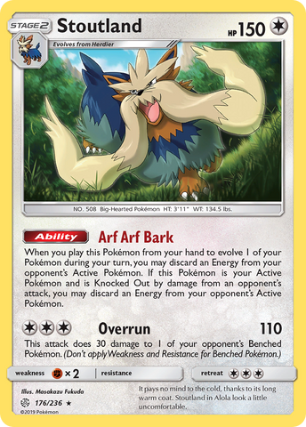 Stoutland (176/236) [Sun & Moon: Cosmic Eclipse] - Comfy Hobbies