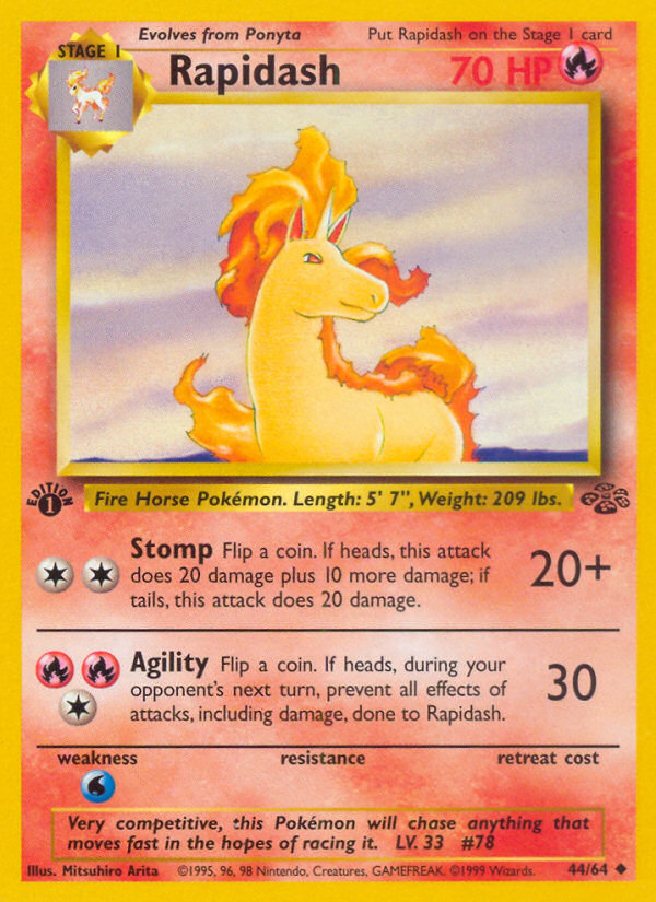 Rapidash (44/64) [Jungle 1st Edition] - Comfy Hobbies