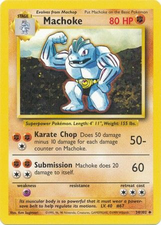 Machoke (34/102) [Base Set Unlimited] - Comfy Hobbies