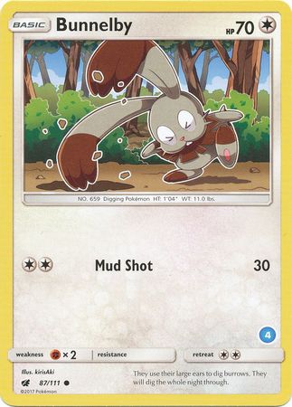 Bunnelby (87/111) (Deck Exclusive #4) [Sun & Moon: Trainer Kit - Alolan Ninetales] - Comfy Hobbies
