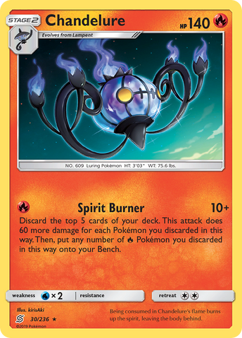 Chandelure (30/236) [Sun & Moon: Unified Minds] - Comfy Hobbies
