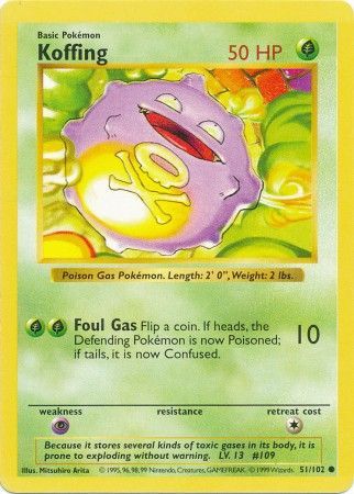 Koffing (51/102) [Base Set Shadowless Unlimited] - Comfy Hobbies