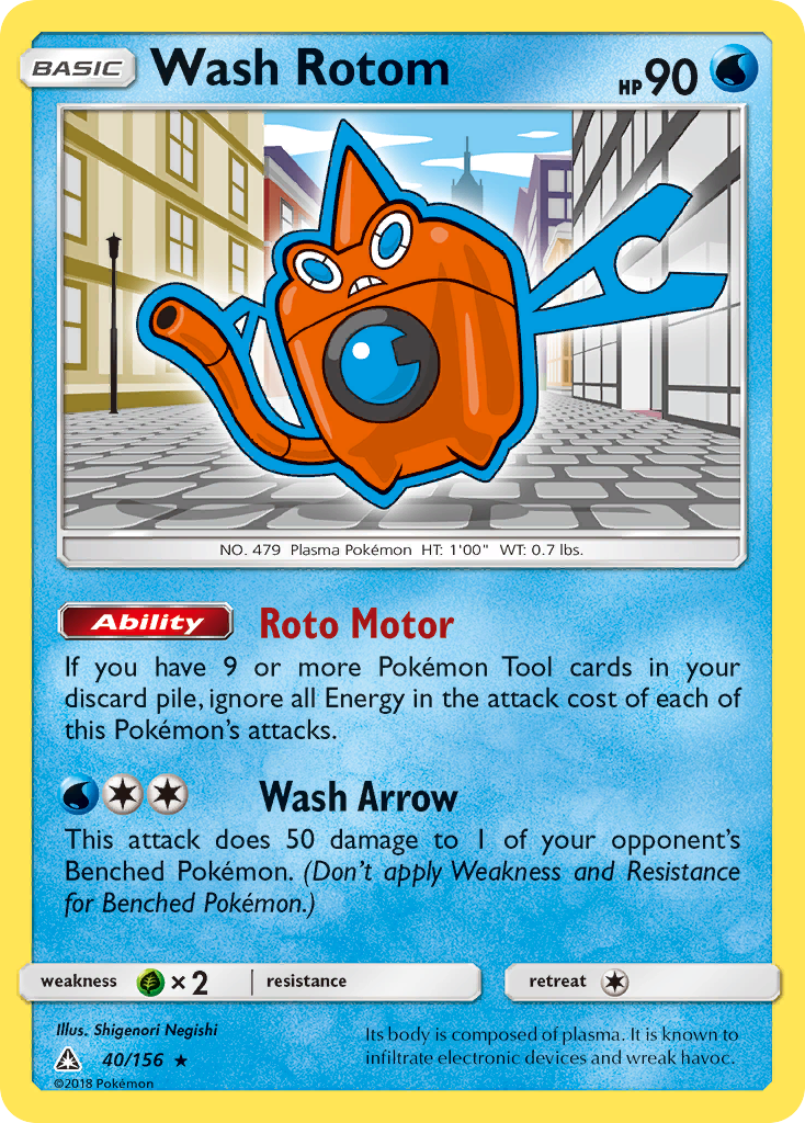 Wash Rotom (40/156) [Sun & Moon: Ultra Prism] - Comfy Hobbies