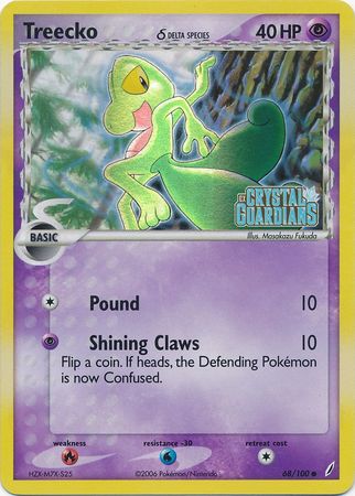 Treecko (68/100) (Delta Species) (Stamped) [EX: Crystal Guardians] - Comfy Hobbies