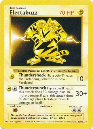 Electabuzz (20/102) [Base Set Shadowless Unlimited] - Comfy Hobbies