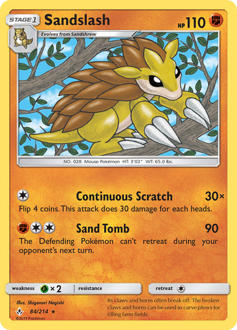 Sandslash (84/214) [Sun & Moon: Unbroken Bonds] - Comfy Hobbies