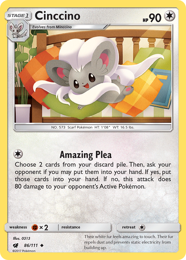 Cinccino (86/111) [Sun & Moon: Crimson Invasion] - Comfy Hobbies