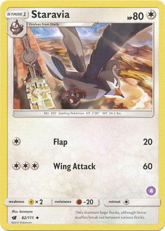 Staravia (82/111) (Deck Exclusive #4) [Sun & Moon: Trainer Kit - Alolan Sandslash] - Comfy Hobbies