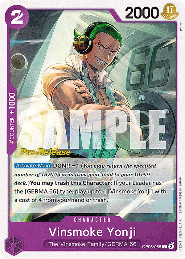 Vinsmoke Yonji [Wings of the Captain Pre-Release Cards] - Comfy Hobbies