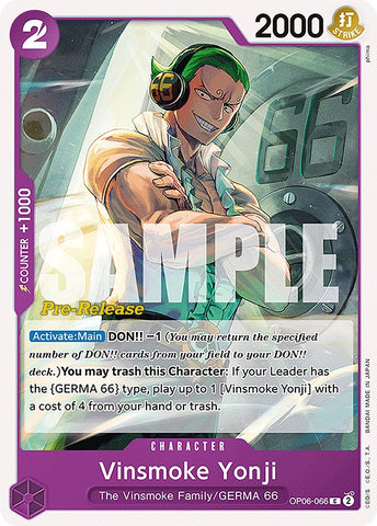 Vinsmoke Yonji [Wings of the Captain Pre-Release Cards] - Comfy Hobbies