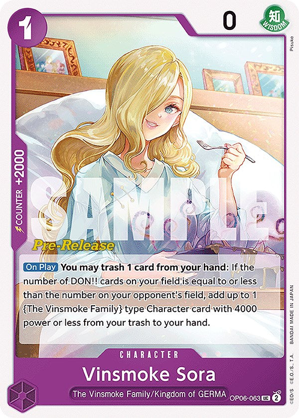 Vinsmoke Sora [Wings of the Captain Pre-Release Cards] - Comfy Hobbies