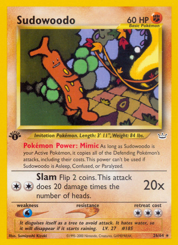 Sudowoodo (26/64) [Neo Revelation 1st Edition] - Comfy Hobbies