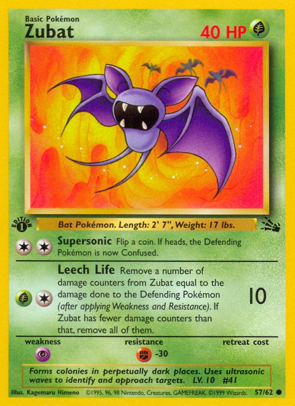 Zubat (57/62) [Fossil 1st Edition] - Comfy Hobbies