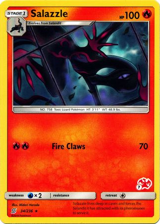 Salazzle (34/236) (Charizard Stamp #7) [Battle Academy 2020] - Comfy Hobbies