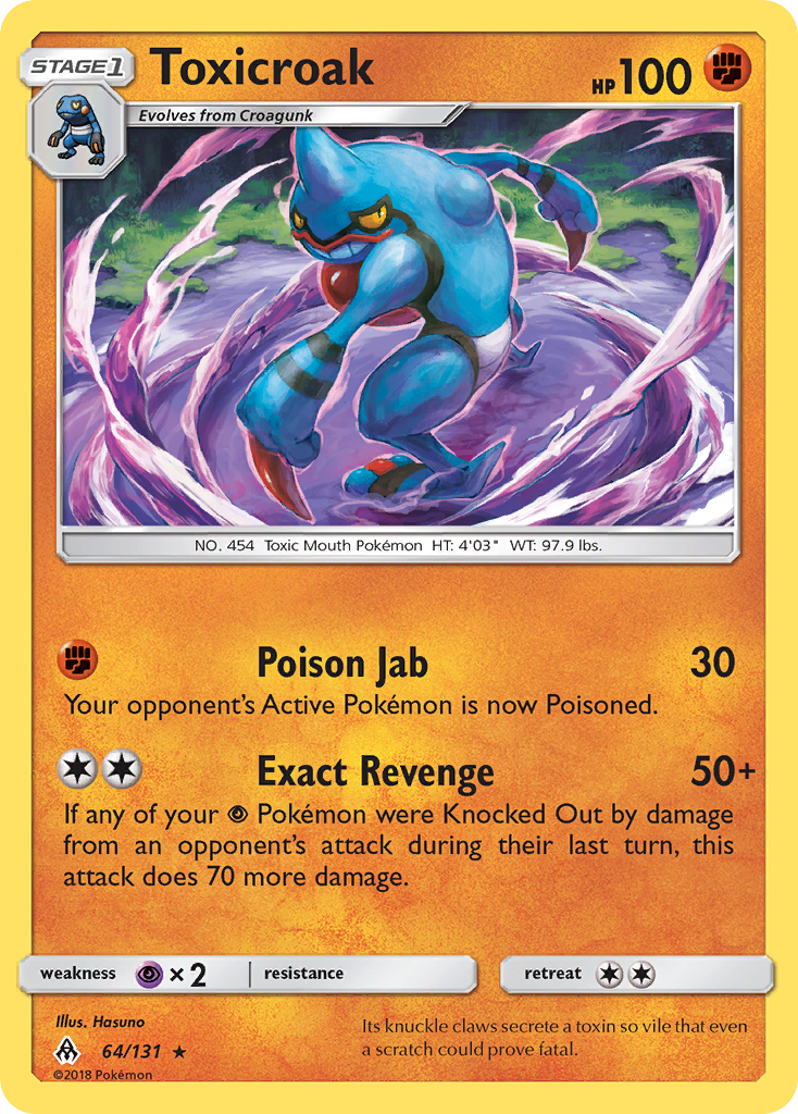 Toxicroak (64/131) [Sun & Moon: Forbidden Light] - Comfy Hobbies