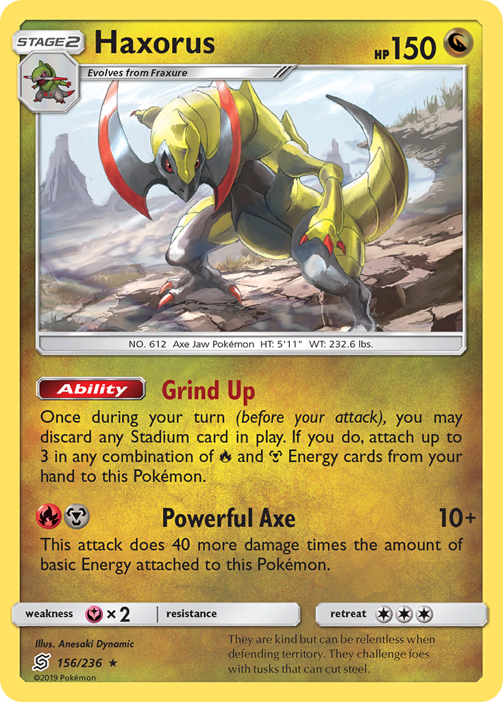 Haxorus (156/236) [Sun & Moon: Unified Minds] - Comfy Hobbies