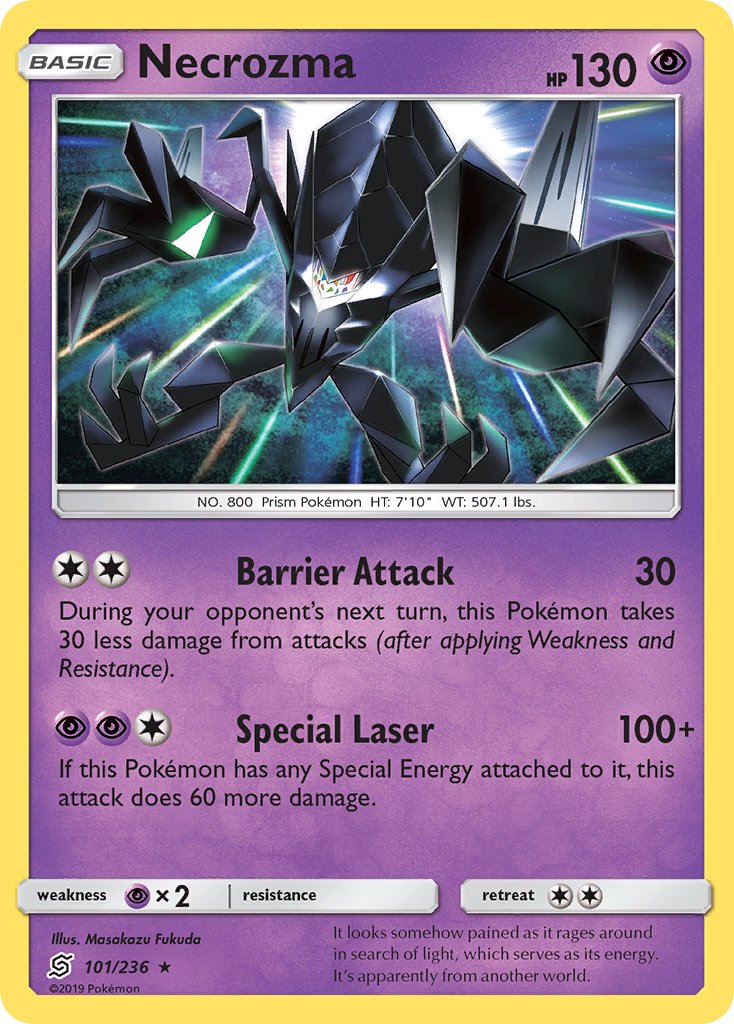 Necrozma (101/236) (Cracked Ice Holo) (Theme Deck Exclusive) [Sun & Moon: Unified Minds] - Comfy Hobbies