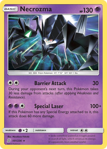 Necrozma (101/236) (Cracked Ice Holo) (Theme Deck Exclusive) [Sun & Moon: Unified Minds] - Comfy Hobbies